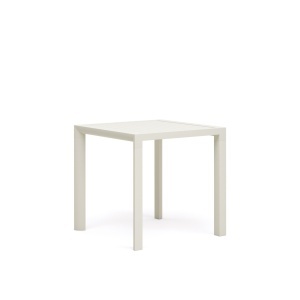 Masa dining exterior alba din metal 77x77 cm Culip Kave Home
