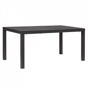 Masa dining exterior extensibila gri carbune din metal 90x160(240) cm Hilde Bizzotto