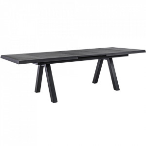 Masa dining exterior extensibila neagra din metal 103x205(265) cm Krion Bizzotto