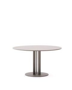Masa dining exterior grej din metal 120 cm Sedalis Kave Home