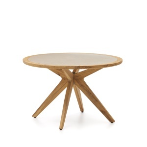 Masa dining exterior maro din ciment 120 cm Julieta Kave Home