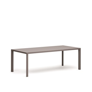 Masa dining exterior maro din metal 100x220 cm Culip Kave Home