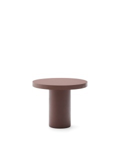 Masa dining exterior maro teracota din ciment 90 cm Aiguablava Kave Home