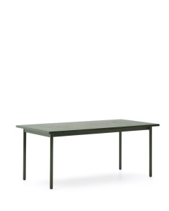 Masa dining exterior verde din metal 101x223 cm Maurina Kave Home