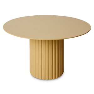Masa dining galbena din lemn 140 cm Pillar HKliving