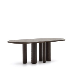 Masa dining maro inchis din lemn 105x220 cm Mailen Kave Home