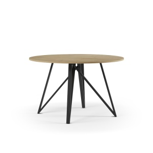 Masa dining maro/neagra din lemn 120 cm Ilana The Home Collection