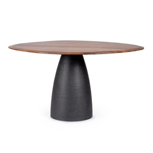 Masa dining maro/neagra din lemn 120x140 cm Stanley Bizzotto