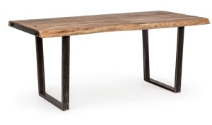 Masa dining maro/neagra din lemn 90x180 cm Elmer Bizzotto
