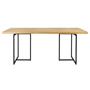 Masa dining maro/neagra din lemn 90x220 cm Class Dutchbone