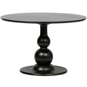 Masa dining neagra din lemn 120 cm Blanco Woood