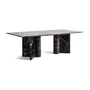 Masa dining neagra din marmura 120x240 cm Gautby Vical Home