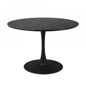 Masa dining neagra din metal 110 cm Maru Quiet Object