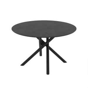 Masa dining neagra din metal 120 cm Briana The Home Collection