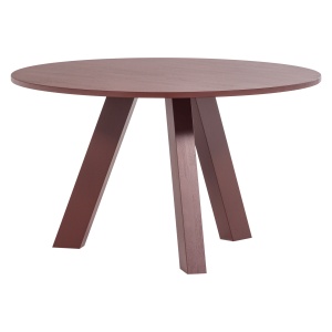Masa dining rosu burgund din lemn 129 cm Rhonda Woood