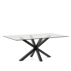 Masa dining transparenta din metal 100x200 cm Argo Kave Home