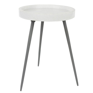 Masa laterala alba din marmura 33 cm Karrara Quiet Object