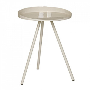 Masa laterala crem din metal 41 cm Anchita Bizzotto