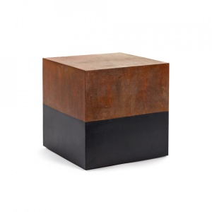 Masa laterala din metal negru/maro ruginiu 40x40 cm Bicubo Serax