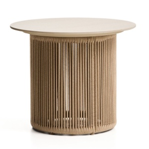 Masa laterala exterior ecru/bej din ceramica 55 cm Orosei Kave Home