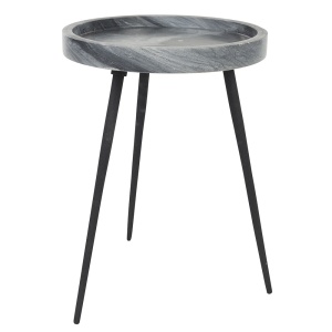 Masa laterala gri din marmura 33 cm Karrara Quiet Object