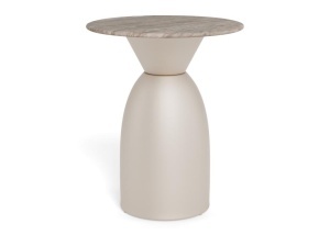 Masa laterala gri din marmura 40 cm Ferrol Quiet Object