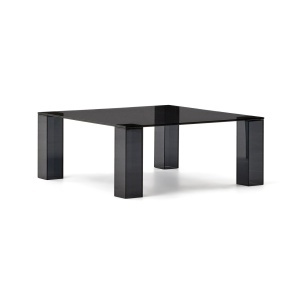 Masa laterala gri inchis din sticla 85x85 cm Adularia Kave Home