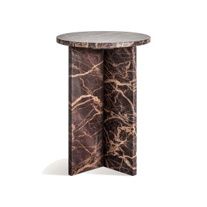 Masa laterala maro din marmura 35 cm Ruskeala Vical Home