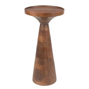 Masa laterala maro din metal 28 cm Floss Walnut Zuiver