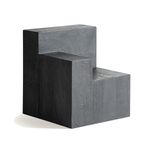 Masa laterala neagra din lemn 42x42 cm Petria Low Vical Home