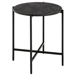 Masa laterala neagra din metal 40 cm Lamoine Actona Company