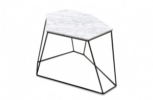 Masuta alba din marmura si metal 48x64 cm pentru cafea Bunker51 Versmissen