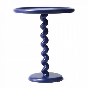 Masuta albastru inchis din metal 46 cm Twister Pols Potten