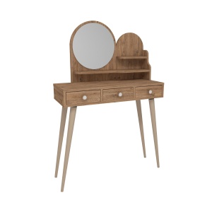 Masuta dressing si oglinda maro din lemn 35x74 cm Ruges The Home Collection