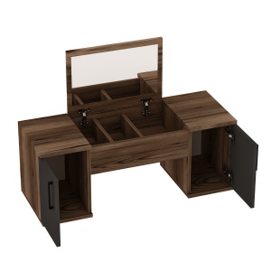 Masuta dressing si oglinda maro nuc/gri antracit 36x100 cm Mercan The Home Collection