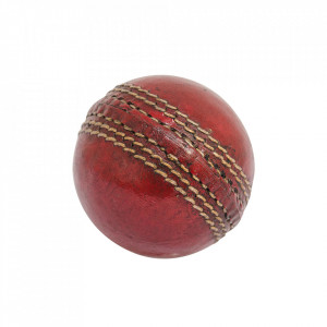 Minge decorativa rosie din piele 7 cm Cricket Ball Versmissen