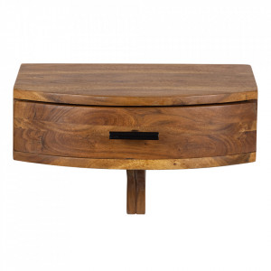 Noptiera de perete maro din lemn de salcam Boudoir Be Pure Home