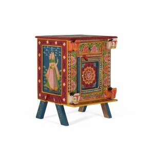 Noptiera multicolora din lemn Madurai Giner y Colomer