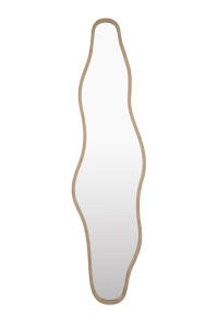 Oglinda ovala maro din bambus 40x150 cm Zem Quiet Object
