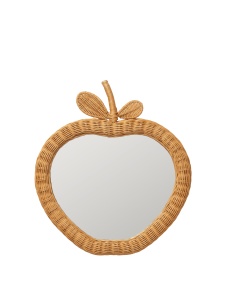 Oglinda ovala maro din ratan 40x45 cm Apple Ferm Living