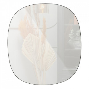 Oglinda ovala neagra din sticla 55x60 cm Philou Woood