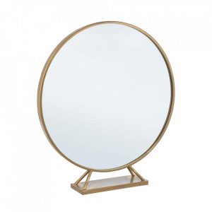 Oglinda rotunda aurie din otel si sticla 70 cm Marilyn Bizzotto