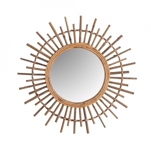 Oglinda rotunda maro din bambus 60 cm Jetta Vical Home