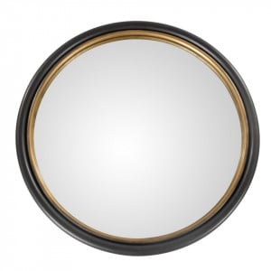 Oglinda rotunda neagra/aurie din metal 50 cm Mirroir Zago