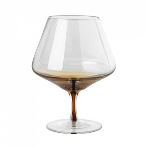 Pahar de coniac transparent/maro caramel din sticla 450 ml Amber Broste Copenhagen