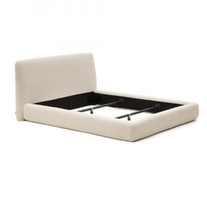 Pat alb antic din textil 180x200 cm Martina Kave Home