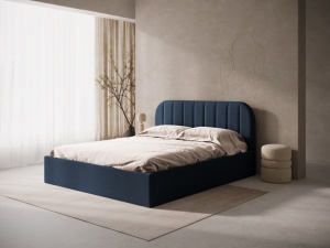 Pat albastru royal din textil 160x200 cm Susan Micadoni