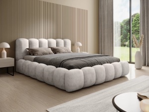 Pat crem din textil 160x200 cm Dallas Chenille Quiet Object