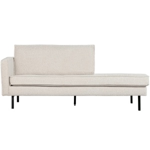 Pat de zi crem din textil 203 cm Rodeo Boucle Left Woood