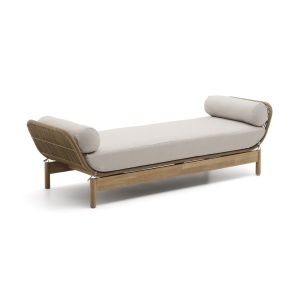 Pat de zi exterior bej/maro din textil 208 cm Catalina Kave Home